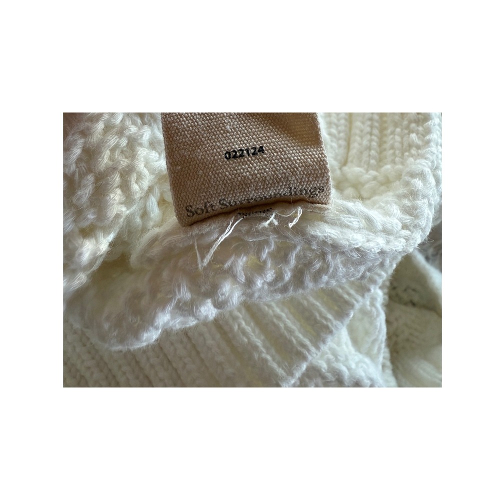 Soft Surroundings Womens White Knit Ruffle Cap Sleeve Top Size M Whimsy Romantic - Picture 9 of 10